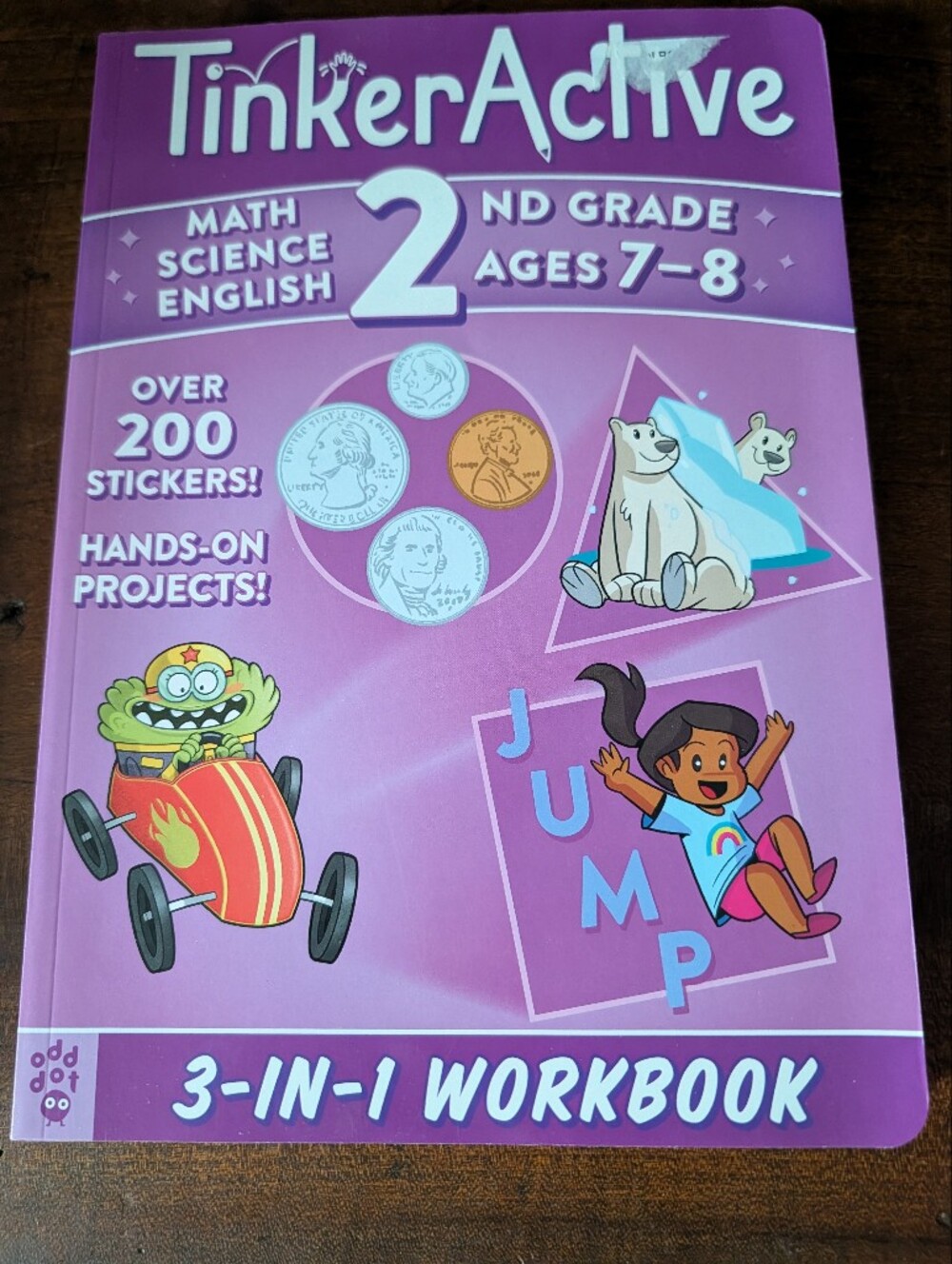 Tinker Active 2nd Grade 3-in-1 Workbook - Purple